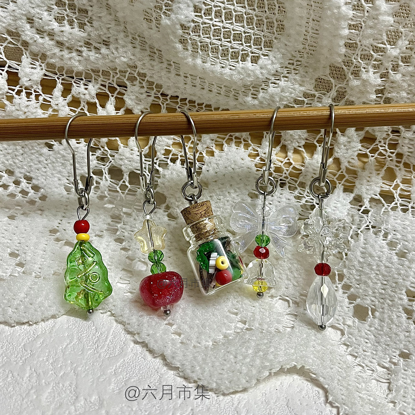 圣诞节彩色圣诞树记号扣手工diy棒针编织毛衣毛线记号圈辅助记号