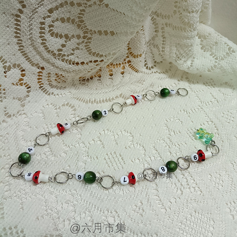 可爱森林蘑菇编织记号扣diy定制棒针编织毛衣毛线定位扣记行链
