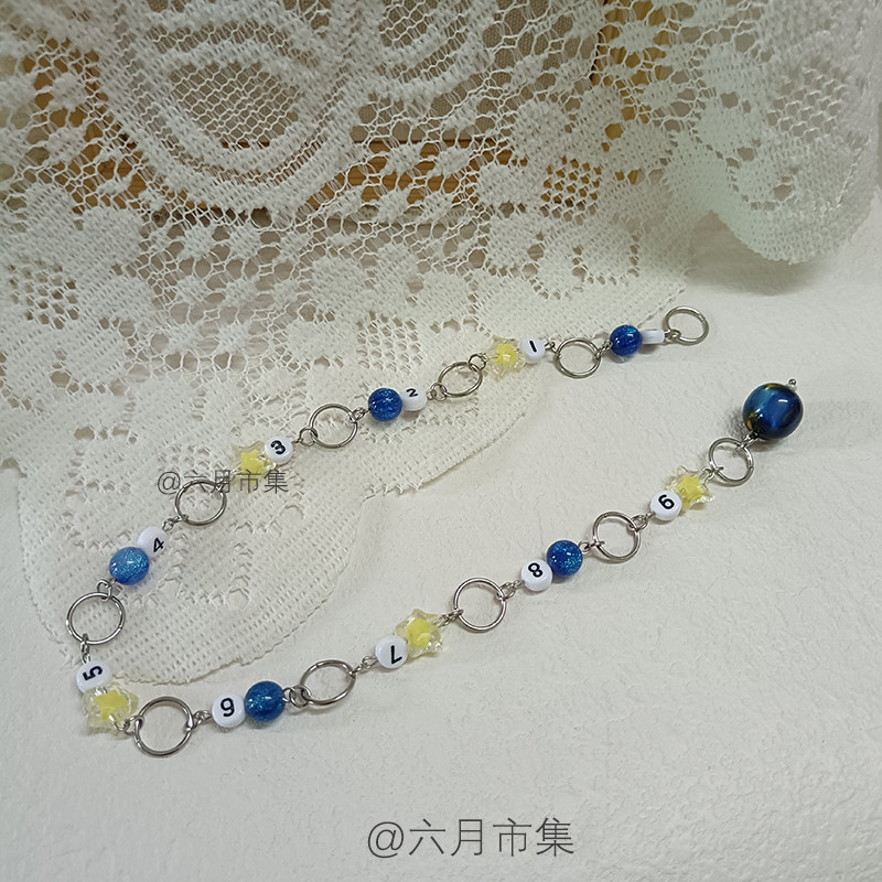 深蓝星空串珠编织记号扣diy定制棒针编织毛衣毛线定位扣记行链