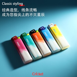 草蜢Cricket官方正品原装进口防爆定制订做印字一次性滑轮打火机
