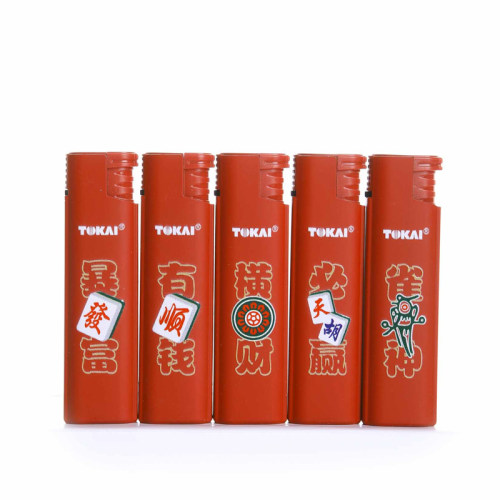 TOKAI东海打火机金属防爆中国红麻将防风直冲火机可充气电子火机