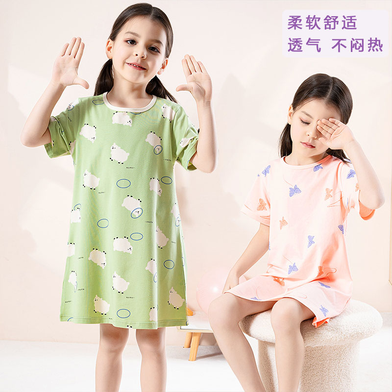 薄款家居服小女孩睡裙