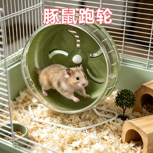 豚鼠专用静音跑轮金丝熊跑步机解闷自嗨神器转滚轮跑球造景用品