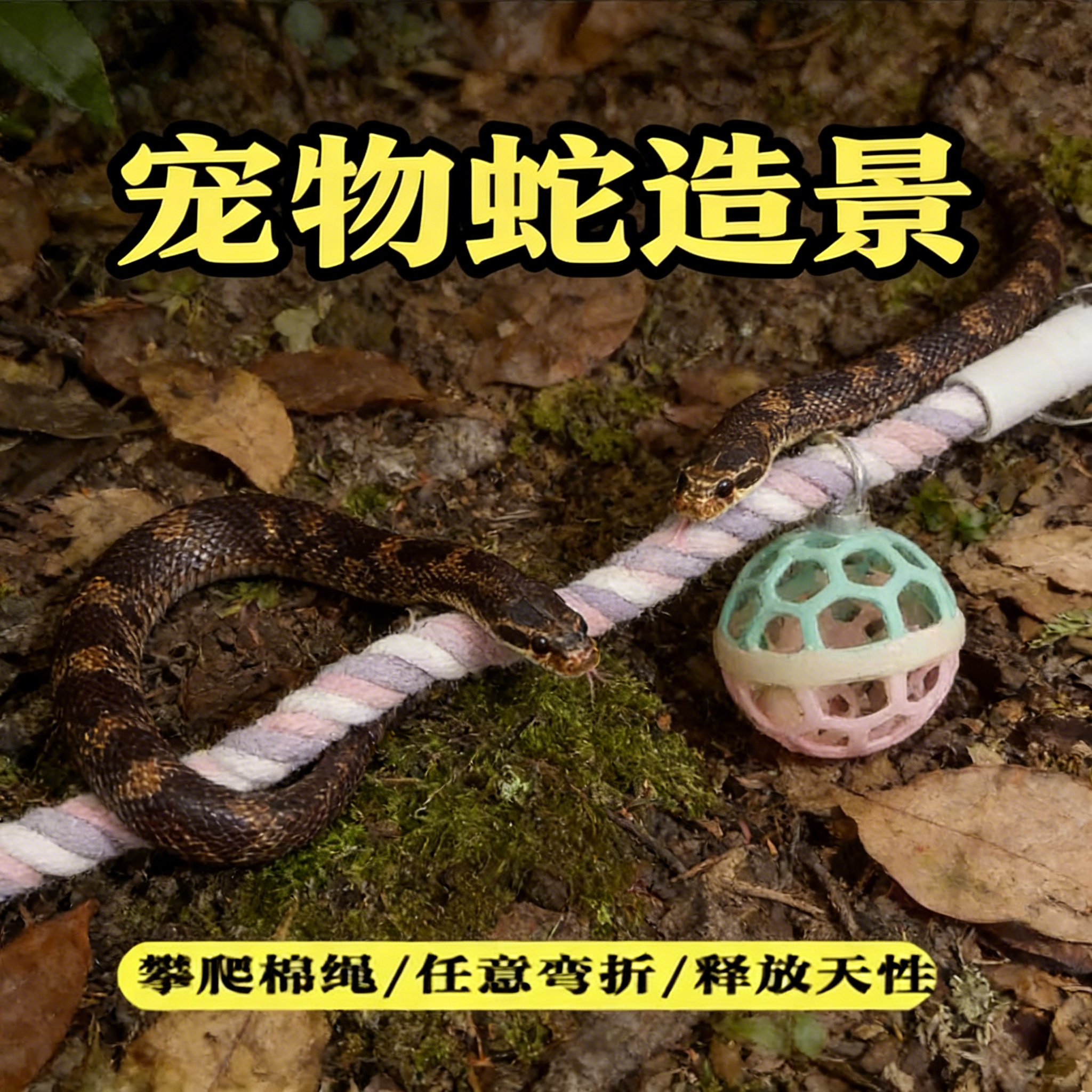 宠物蛇攀爬棉绳可随意曲折蛇缸造景专用饲养箱套装新年玩具用品,宠物/宠物食品及用品,爬宠躲避/造景,淘宝优惠券,粉丝福利购,淘宝优惠卷