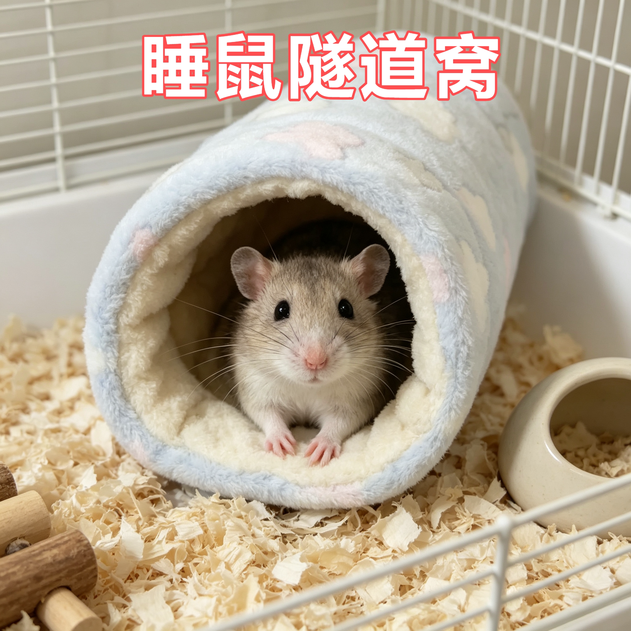 睡鼠专用棉窝小宠隧道花枝鼠吊床通道蜜袋鼯荷兰猪豚鼠毛绒睡袋