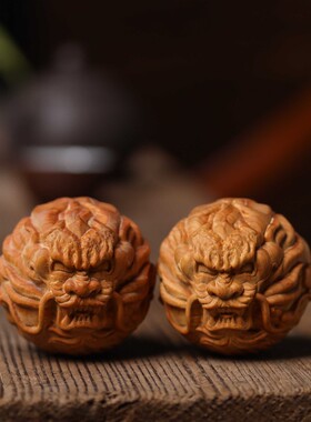 图加木吉祥龙木雕柄片健身球中老年健身球打球手球手旋球按摩球