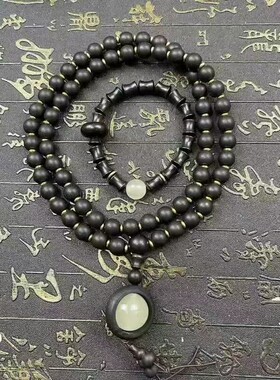 越南土沉香手串螺丝纹工艺老料佛珠沉水沉香10mm手炼男女手串佛珠