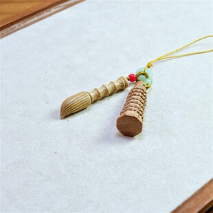 桃木文昌笔文昌塔钥匙扣挂件挂饰学生随身小吊坠