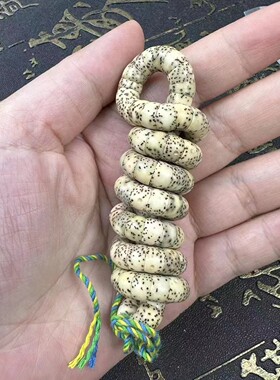 藏式斜切星月菩提原生态鸡油黄猪大肠扇面男女款文玩手串手持把玩