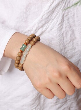 五行合香珠手串女非遗中药香珠双圈手錬diy古法息肌丸桂花合香珠