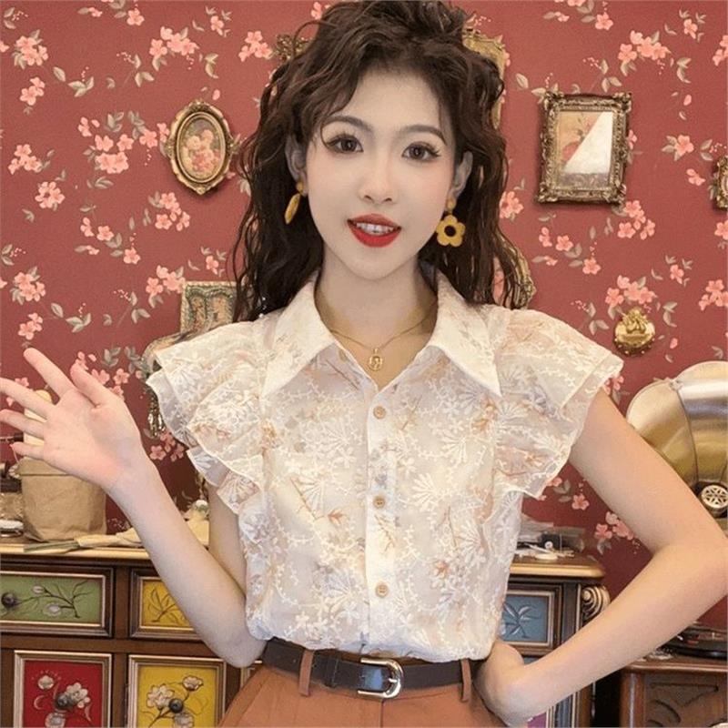 刺绣衬衫女夏款新季衣时尚