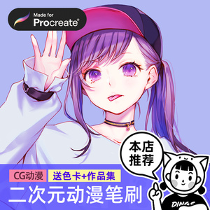 Procreate笔刷 色卡 二次元动漫日系CG卡通iPad绘画萌 丁一喵