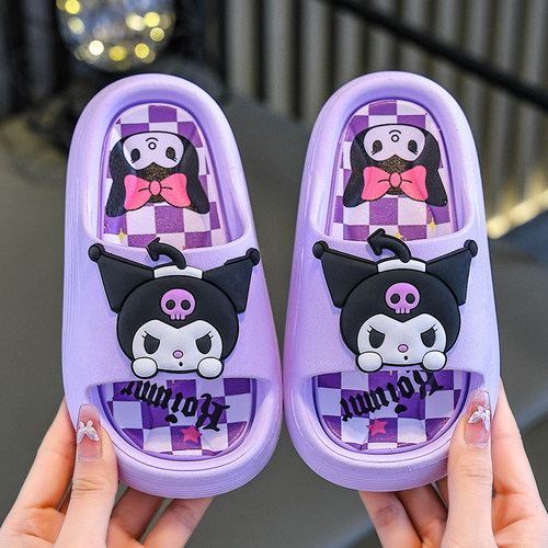 儿童拖鞋女童夏新款库洛米卡通室内户外防滑软底居家亲子女孩拖鞋