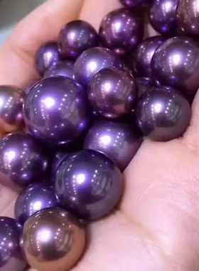 单珠河蚌爱迪生 天然珍珠一蚌一珠天然直播活体开蚌取珍珠紫色