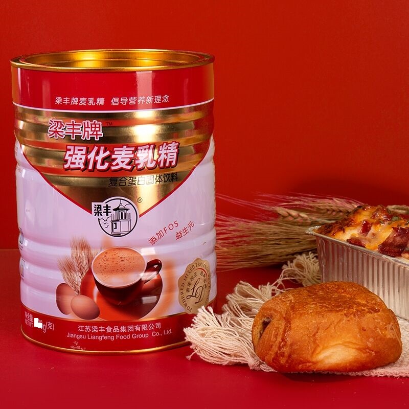 干吃冲饮牛奶味大罐装梁丰麦乳精