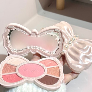 cheerflor蝴蝶结眼影盘日常通勤淡妆多色系大地色面部综合盘礼物