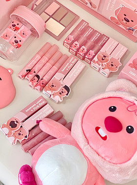 现货pinkbear皮可熊礼盒loopy赞萌露比联名限定E01库洛米唇釉口红