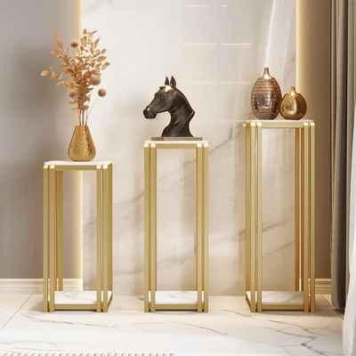 高级感置物架轻奢客厅落地式花架子免安装室内阳台酒店大厅展示架