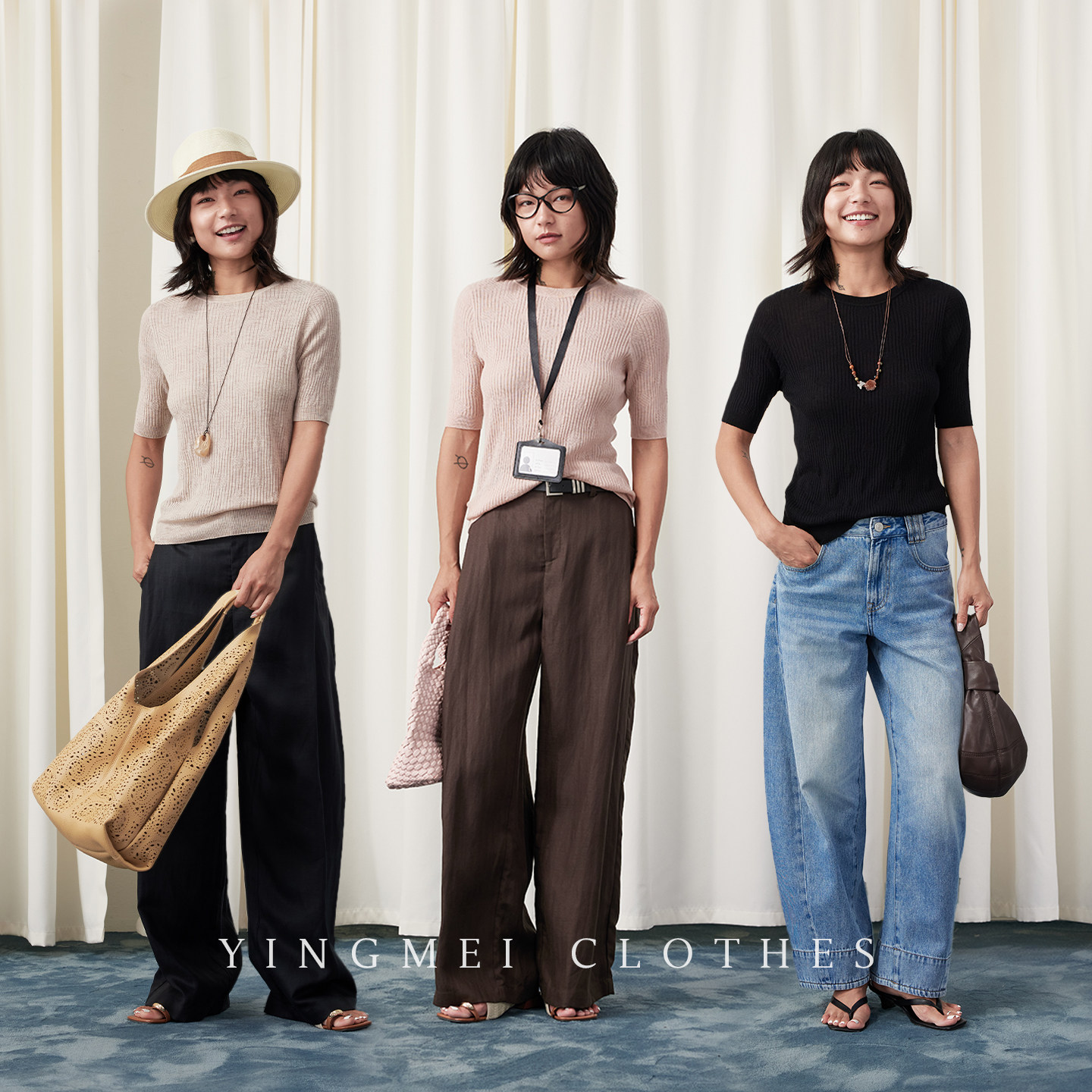 盈妹法式知性丨几何图案T小资设计感上衣百搭2026新款短袖女夏季