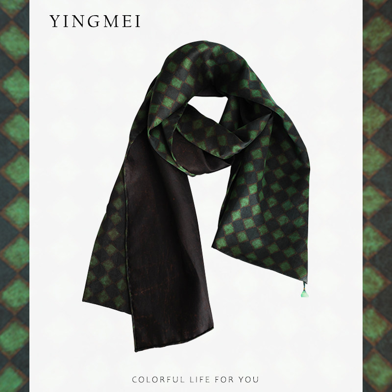 盈妹中国风女香云纱长款真丝丝巾