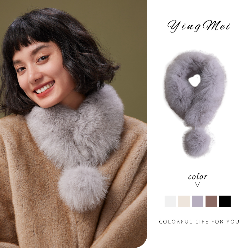 盈妹狐狸毛兔毛围脖围巾韩版气质