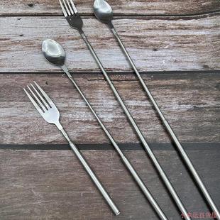 可伸缩餐叉餐勺抖音同款伸缩叉子聚餐神器收缩西餐叉勺便携烧烤叉