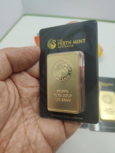 实重1盎司/100克/50克 1:1复刻仿真澳洲金条 纯铜镀金 金属工艺品