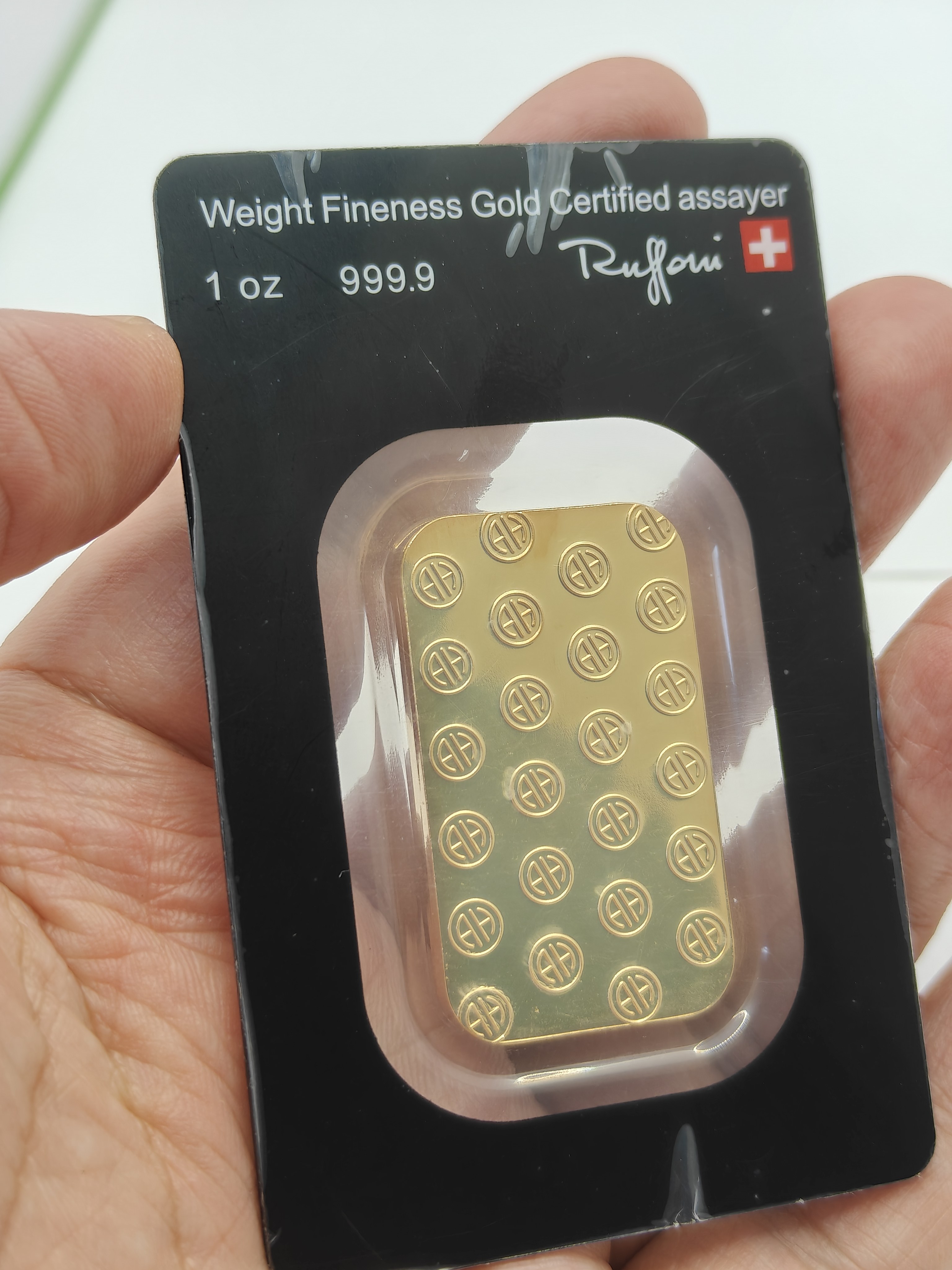 新款 实重1盎司 1:1复刻仿真金条 纯铜镀金 金属工艺品 不是黄金