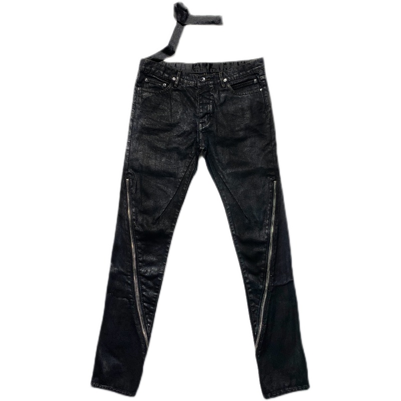 Independent ro style wax brushed long zipper jeans INS with archive dark high street pants drkshdw