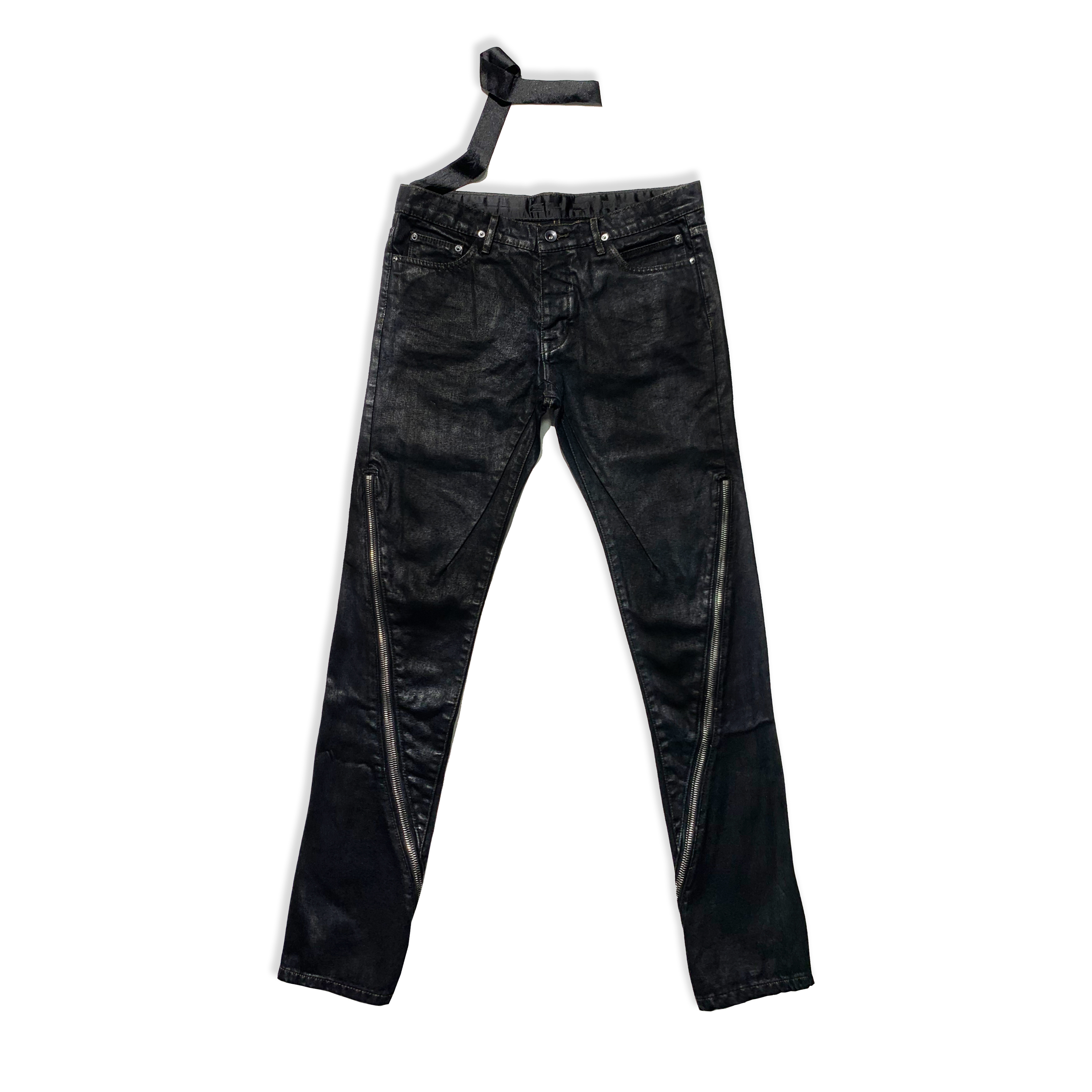 Independent ro style wax brushed long zipper jeans INS with archive dark high street pants drkshdw