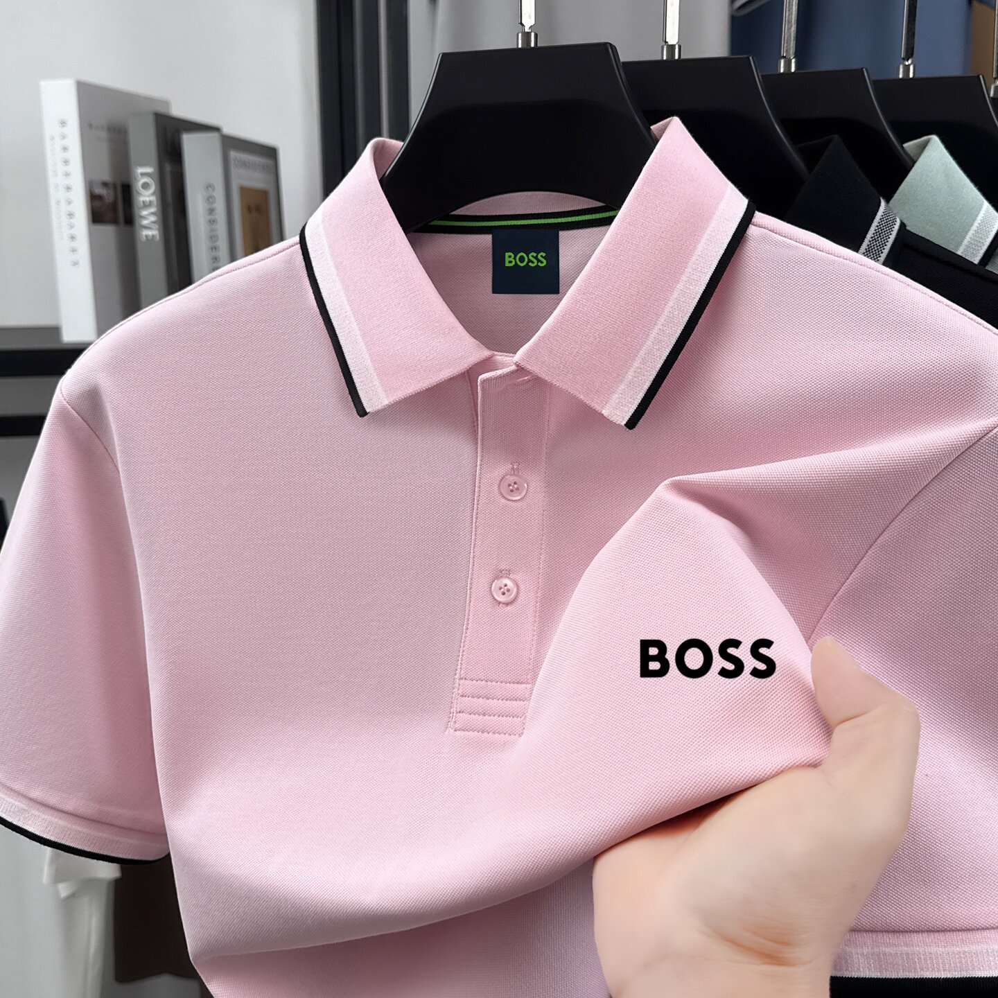 高端品牌男士短袖T恤2026新款夏季翻领纯棉POLO衫高质量拼色上衣