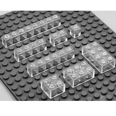 兼容乐高小颗粒积木透明基础件益智拼插玩具diy散件配件1X1 1x2