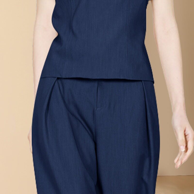 기질 여성 2024 새로운 여름 패션 프랑스 고급 노화 감소 슬림 실크 전문 투피스 슈트