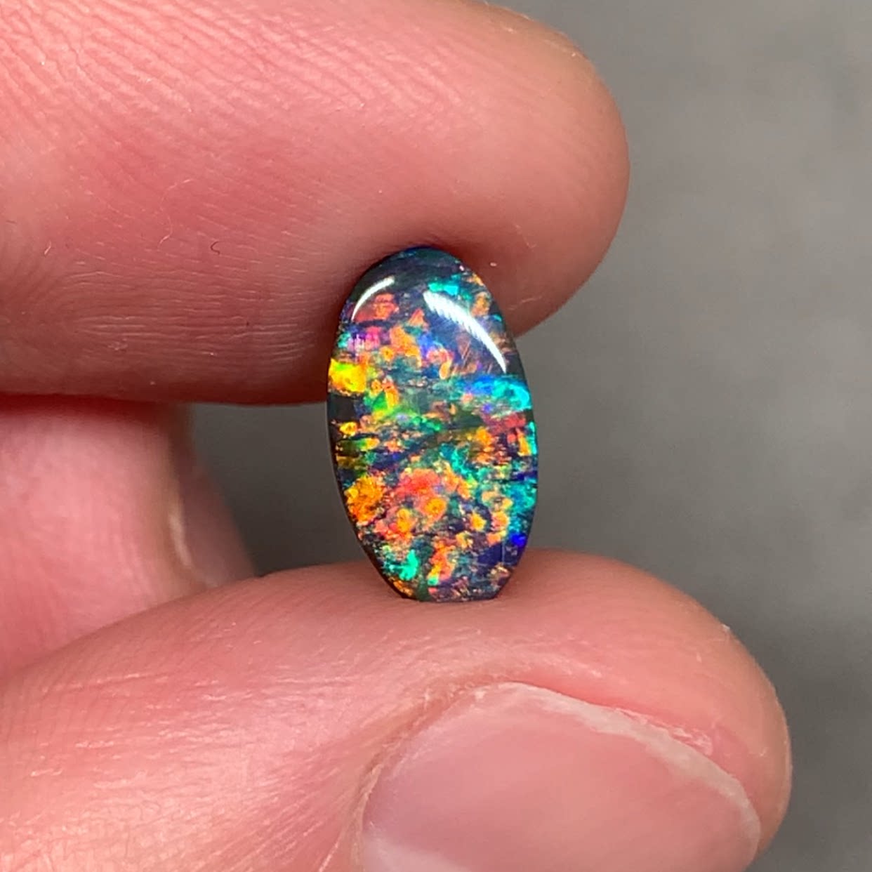 澳洲天然欧泊繁花彩铁欧泊戒指吊坠定制1.62ct 10.7*5.9*3.2mm