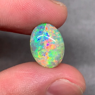 澳洲天然歐泊B5黑水晶歐泊澳寶項(xiàng)鏈戒指定制3.38ct 3.8mm 13.6