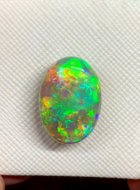 澳洲天然欧泊彩色宝石极光繁花彩黑水晶欧泊11.46ct