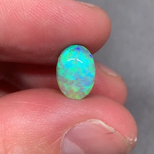 5mm 6.8 澳洲天然欧泊闪电岭帕拉伊巴极光彩黑水晶欧泊2.11ct 9.7