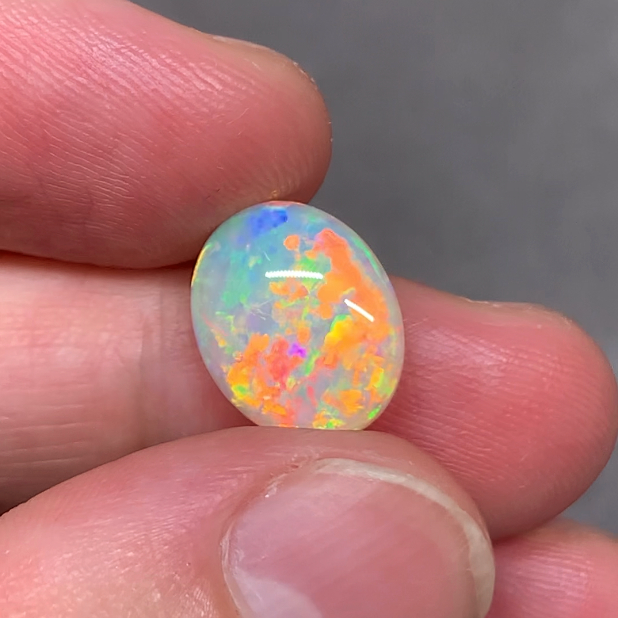 澳洲天然欧泊繁花彩水晶欧泊戒指吊坠镶嵌3.42ct 12.6*10.2*4mm