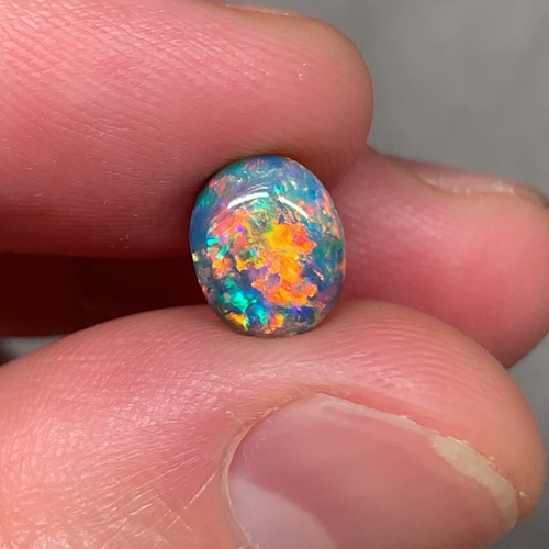 澳洲天然欧泊闪电岭多彩黑欧泊戒指吊坠定制1.5ct 8.6*6.9*4.2mm