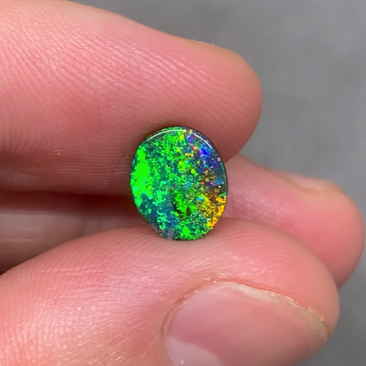 澳洲天然欧泊静谧星空彩铁欧泊澳宝彩宝戒指1.4ct 8.4*7*3.1mm