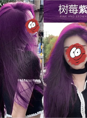 树莓紫色染发剂膏自己在家染流行色显白学生免漂易上色植物不伤发