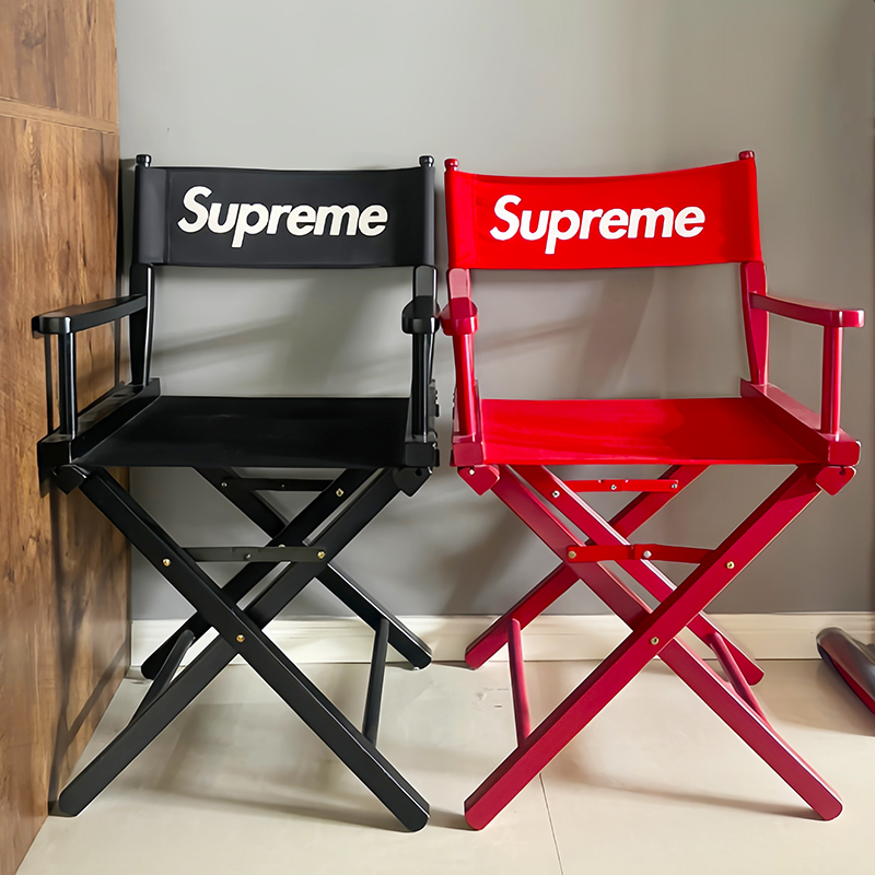 现货Supreme折叠实木导演椅潮牌