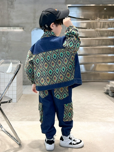 Детский весенний комплект для мальчиков, подходит для подростков, осенний, в западном стиле