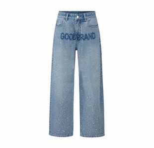 男女同款 高级感牛仔裤 2025FW满钻字母水印轻奢时尚 GOODBRAND