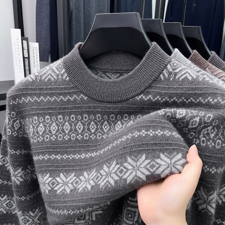 半高领常规款商务风套头青春活力针织衫/毛衣