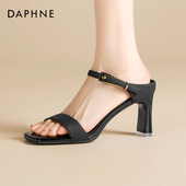 粗跟高跟凉鞋 达芙妮凉拖鞋 外穿洋气时尚 配裙子法式 女2025新款 夏季
