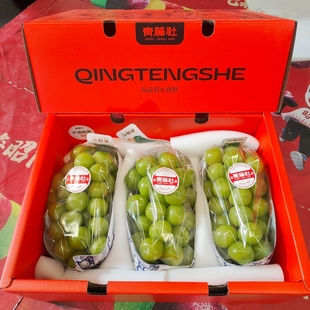 青藤社晴王葡萄礼盒装5斤新鲜水果阳光玫瑰葡萄脆甜多汁无籽提子