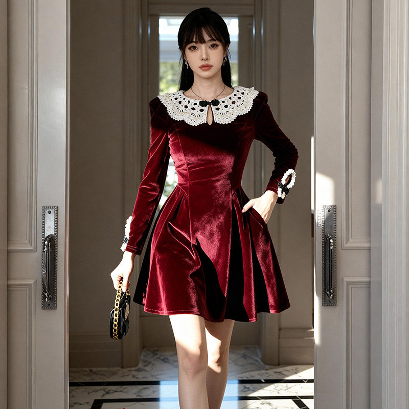 裙子女2026新款小个子轻奢气质法式收腰显瘦春秋巨好看的A字短裙