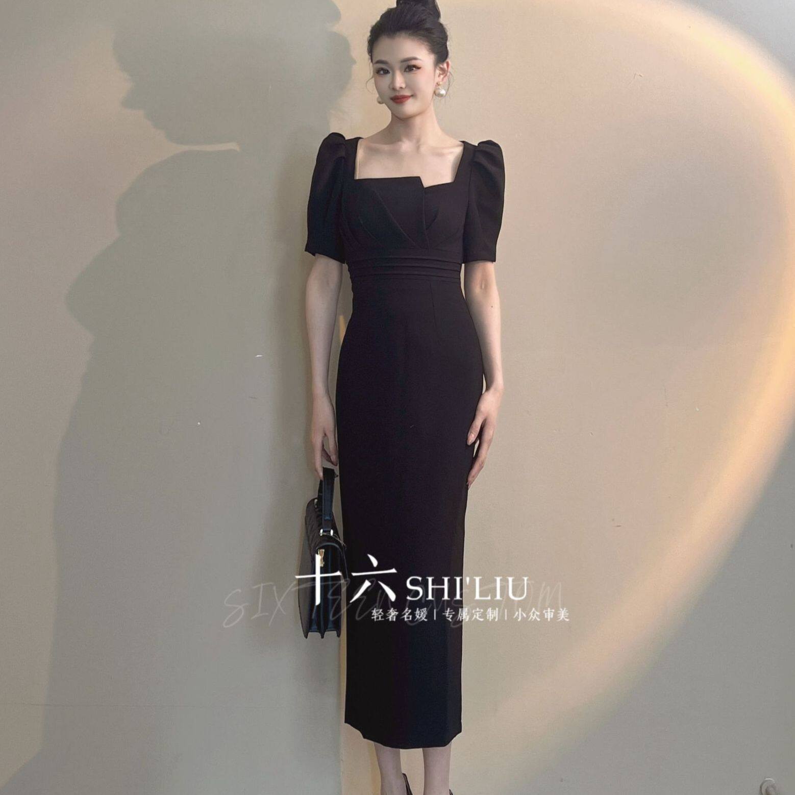 夏季小黑裙气质轻奢女装连衣裙9011-9626