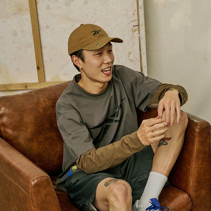 Randomeventx Reebok 春夏季上衣撞色泼墨图案长袖T恤